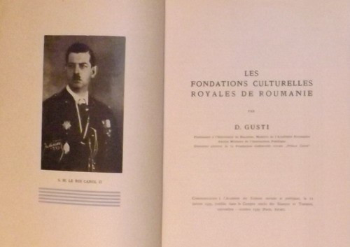 FUNDATIILE CULTURALE REGALE-LES FONDATIONS CULTURELLES ROYALES DE ROUMANIE -1937