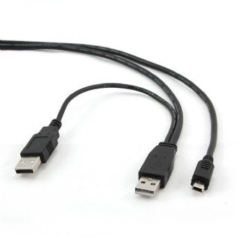 Gembird Cablu Adaptor Gembird USB 2.0 dual A - mini 5PM, 0.80m, bulk foto mare Gembird Cablu Adaptor Gembird USB 2.0 dual A - mini 5PM, 0.80m, bulk foto mare