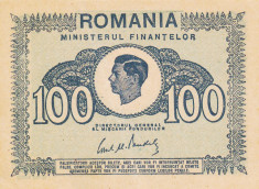 ROMANIA 100 lei 1945 XF!!! foto