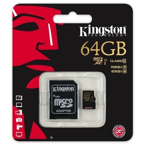 Card memorie Kingston SDCA10/64GB, Micro SDXC 64GB, Class 10 + adaptor SD foto mare Card memorie Kingston SDCA10/64GB, Micro SDXC 64GB, Class 10 + adaptor SD foto mare