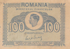 ROMANIA 100 lei 1945 VF+++!!! foto