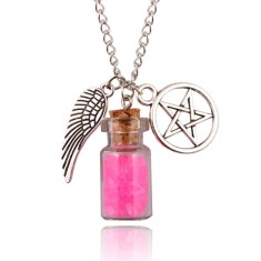 Pandantiv / Colier / Lantisor - SUPERNATURAL Talisman de Protectie - Roz foto