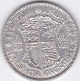 Moneda Marea Britanie 1/2 Crown 1936 KGV - KM#835 VF ( argint 14,138 grame), Europa