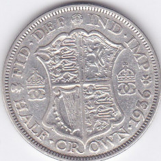 Moneda Marea Britanie 1/2 Crown 1936 KGV - KM#835 VF ( argint 14,138 grame)
