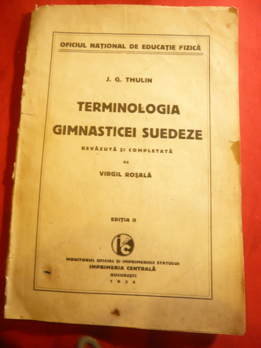 J.G Thulin- Terminologia Gimnasticii Suedeze -1934 -revazuta si completata V.Ros