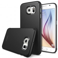 Husa Protectie Spate Ringke Slim SF Black plus folie protectie pentru Samsung Galaxy S6 foto