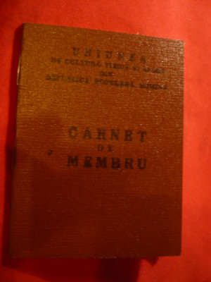 Carnet de Membru UCFS 1964 - Cultura Fizica si Sport - RPR foto