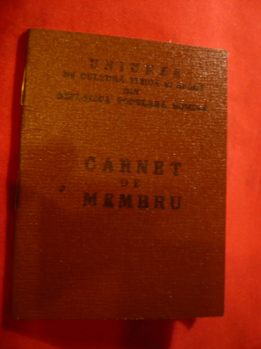 Carnet de Membru UCFS 1964 - Cultura Fizica si Sport - RPR