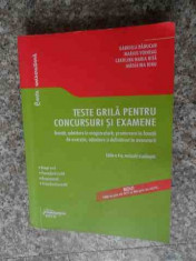 Teste Grila Pentru Concursuri Si Examene Licenta, Admitere In - Gabriela Raducan, Marius Voineag, Carolina Maria N,536440 foto