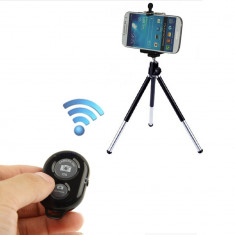Suport Telefon + Trepied + Telecomanda Camera Telefon Selfie Bluetooth Shutte foto