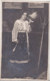 Bnk foto Femeie in costum popular (Elena Theodorescu) - Foto Lux Bucuresti, Alb-Negru, Romania 1900 - 1950, Portrete
