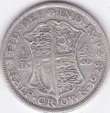 Moneda Marea Britanie 1/2 Crown 1928 KGV - KM#835 VF ( argint 14,138 grame), Europa