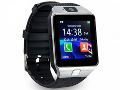 Ceas Smartwatch cu Telefon DZ09 Argintiu foto