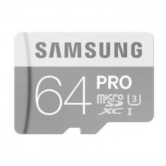Card Samsung microSDXC PRO 64GB Clasa 10 UHS-I U3 cu adaptor SD foto