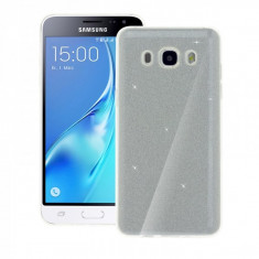 Husa capac 3 in 1 pentru Samsung J5 J510 2016 din silicon cu sclipici, argintiu foto