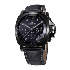 Ceas casual Megir Chronograph ML3006G/BK1 3-Dial cu afisaj data, negru foto