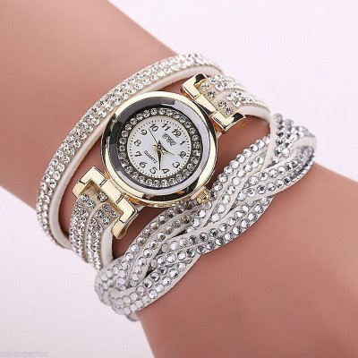 Ceas dama FASHION curea impletita piele eco strasuri + cutie simpla cadou foto
