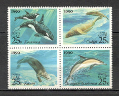 U.R.S.S. 1990 Fauna marina bloc 4 KU.110 foto