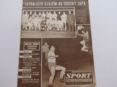 Revista SPORT- iulie 1965 (STIINTA CLUJ-castigatoarea Cupei Romaniei) foto