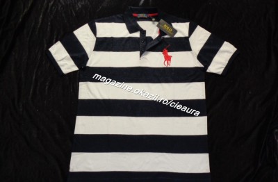 TRICOU BARBATI 4XL GEN FIRMA RALPH LAUREN DUNGI ALBE BLEUMARIN GULER 100% BUMBAC foto