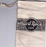 Punguta din material stofa canepa de la Hard Rock Cafe, 17X10 cm