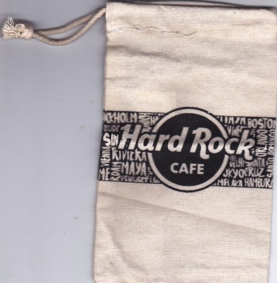 Punguta din material stofa canepa de la Hard Rock Cafe, 17X10 cm foto