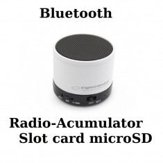 Mini boxa portabila bluetooth Rimto mp3 radio card microSD cu carcasa metalica foto