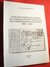 Calin Marinescu - Evolutia Tarifelor Postale ,Taxe pt corespondenta 1852-1992 foto