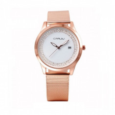 Ceas elegant dama Quartz cu afisaj data 2102-1, rose gold foto