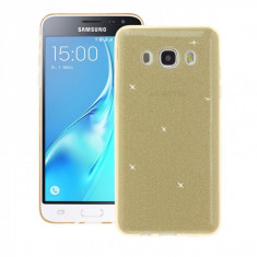Husa capac 3 in 1 pentru Samsung J5 J510 2016 din silicon cu sclipici, auriu foto