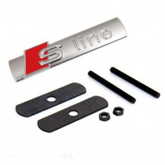 Accesoriu auto SLINE badge metalic cu piese montaj incluse