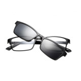 Ochelari Soare Polarizati Retro Style Cu Magnet Format Din 2 Bucati - Negri, Femei, Sport, Protectie UV 100%