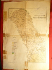Harta geologica a Moldovei Orientale ,autori :Macarovici si I.Atanasiu , RPR foto