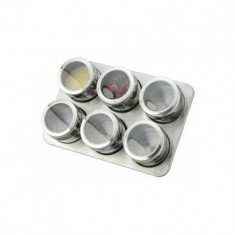 Set inox condimente 7 piese suport magnetic foto