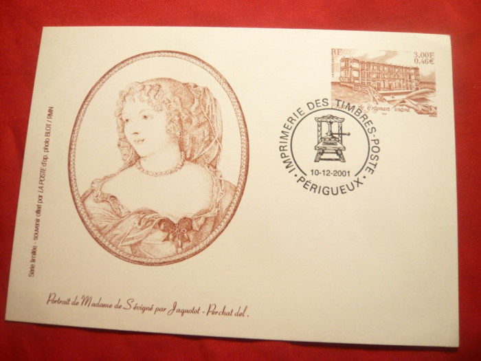 Carte Postala M-me de Sevigne - Portret ,cu stamp. Imprimerie Timbre Periqueux
