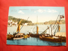 Ilustrata -Constantinopole - Barci la intrarea in Marea Neagra ,inc.sec.XX foto