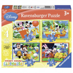 Puzzle Clubul lui Mickey Mouse, 4 bucati in cutie 12/16/24 piese Ravensburger foto