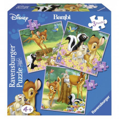 Puzzle Bambi, 3 bucati in cutie 25/36/49 piese Ravensburger foto