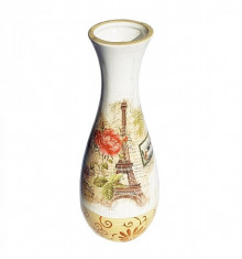 Vaza de flori ceramica Paris vintage, 20 cm foto