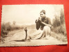 Ilustrata - Fotografie - Bastinas cu sarpe in Ceylon , circulat 1963, Circulata