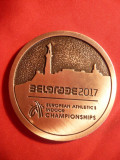 Placheta Sport- Campionatele Europene Belgrad 2017 bronz , d= 6 cm, Europa