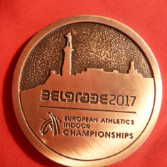Placheta Sport- Campionatele Europene Belgrad 2017 bronz , d= 6 cm
