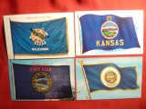 Set 4 Ilustrate - Steaguri ale Statelor Americane : Minnesota ,Nebraska ,Kansas