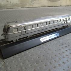 Macheta tren Ganz Budapest, din bronz cromat, model trenulet 23 centimetri