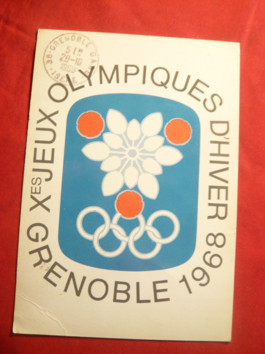 Ilustrata - Olimpiada de la Grenoble - Emblema Oficiala 1968