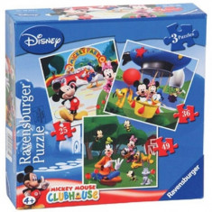 Puzzle Clubul lui Mickey Mouse, 3 bucati in cutie 25/36/49 piese Ravensburger foto