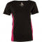 Tricou sport negru/roz Active Wear, la baza gatului, de dama