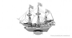 Puzzle 3D metalic - Vapor Golden Hind - macheta modelism foto