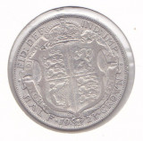 Moneda Marea Britanie 1/2 Crown 1923 KGV - KM#818.1a VF ( argint 14,14 grame), Europa