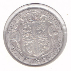 Moneda Marea Britanie 1/2 Crown 1923 KGV - KM#818.1a VF ( argint 14,14 grame)